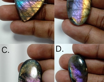 Top Quality ! #A-4108 Natural Purple Fire Labradorite Cabochon Gemstone Smooth Labradorite Loose Gemstone For Making Jewelry 63 Cts