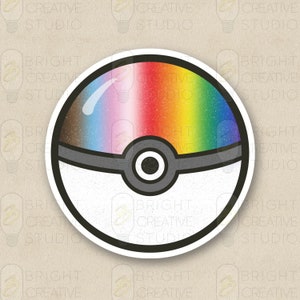 Poke Ball Sticker- Inclusive Pride Flag