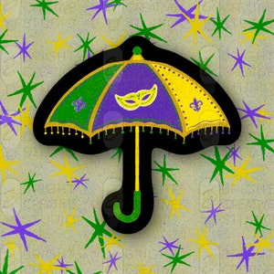 Mardi Gras Second Line Umbrella Sticker