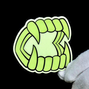 Glow in the Dark Vampire Teeth Sticker