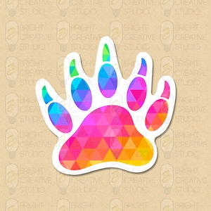 Bear Paw Rainbow Pride Sticker