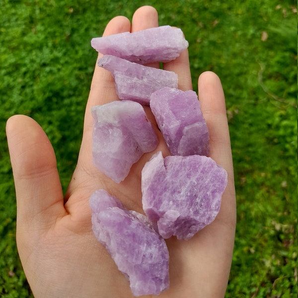 Raw Kunzite, Unpolished, Large, Rare, High Quality, Lilac, Purple, Kunzite Chunks, Heart Chakra, Crystal Healing, Communication, Love