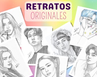 Original handmade portrait of singers, kpop singers, kdramas, actors and more. korea, kpop