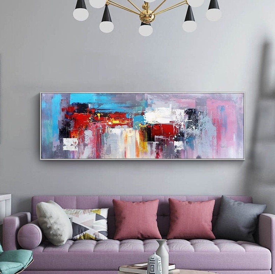 Extra Large Modern Palette Knife Oil Painting Abstract Wall Art Acrylic  Painting White Brown Oil Painting Texture Colorful Large Canvas Art 