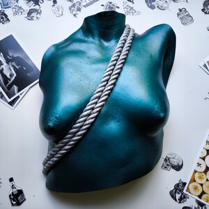 Sexy Girl Lifecast- Body Casting Shibari Sculpture Ocean Blue