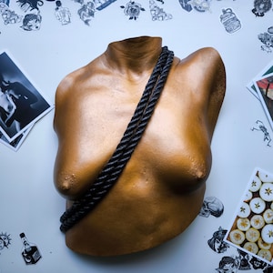 Sexy Lady Lifecast- Body Casting Shibari Sculpture Chrome decor