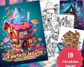 House Coloring Book, Under the Sea, Above the Sky, Desert and More