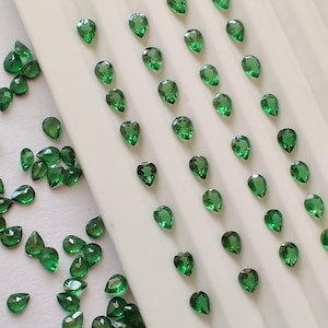 Natural Tsavorite Green Garnet 3x4 MM | Pear Shape AAA Quality Loose Tsavorite Gemstone making for jewellery