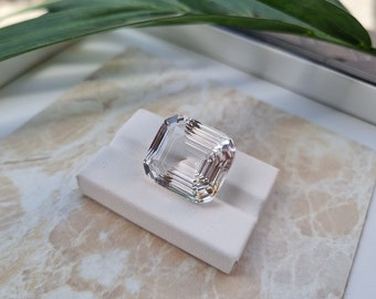 Natural Clear Quartz Gemstone: AAA+ Asscher Cut Octagon (18x20x12 MM)
