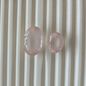 Natuurlijke Rozenkwarts ovale vorm | 22,70x15,60 MM = 20 karaat | 16x12 MM = 9,40 karaat | AA Kwaliteit maken voor sieraden
