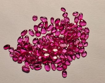 11.40 Carat Burma Ruby Gemstone Lot: Plain Talpe, 1.80-3.50MM