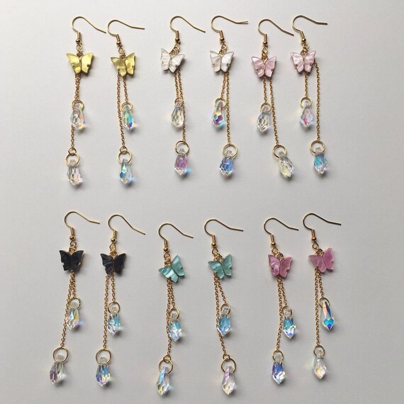 Butterfly 2024 crystal earrings
