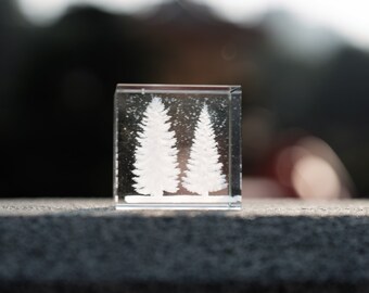Winter snowing ball, crystal snow cube, paperweight, pine snow home decor room decoration shelf sitter ambient builder decor