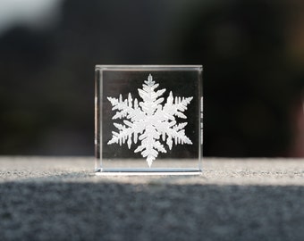 Winter snowflake cube, snow cube, paperweight, christmas snow home decor room decoration shelf sitter ambient builder decor