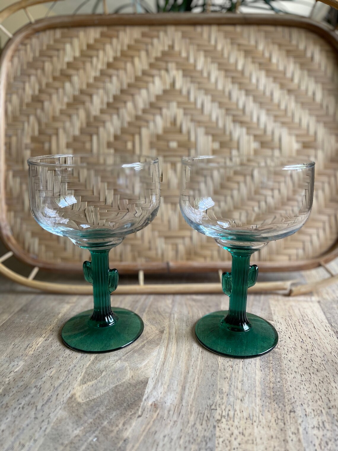 Vintage Cactus Margarita Glasses Set of 4 Etsy