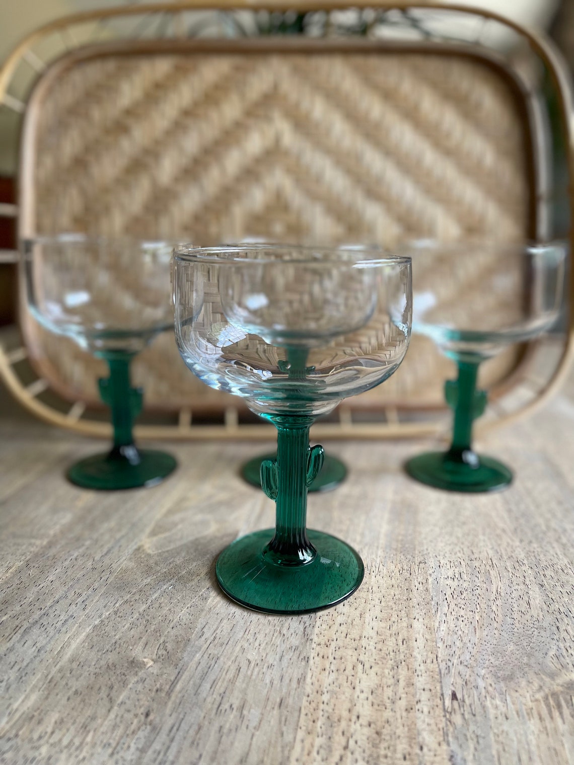 Vintage Cactus Margarita Glasses Set of 4 Etsy