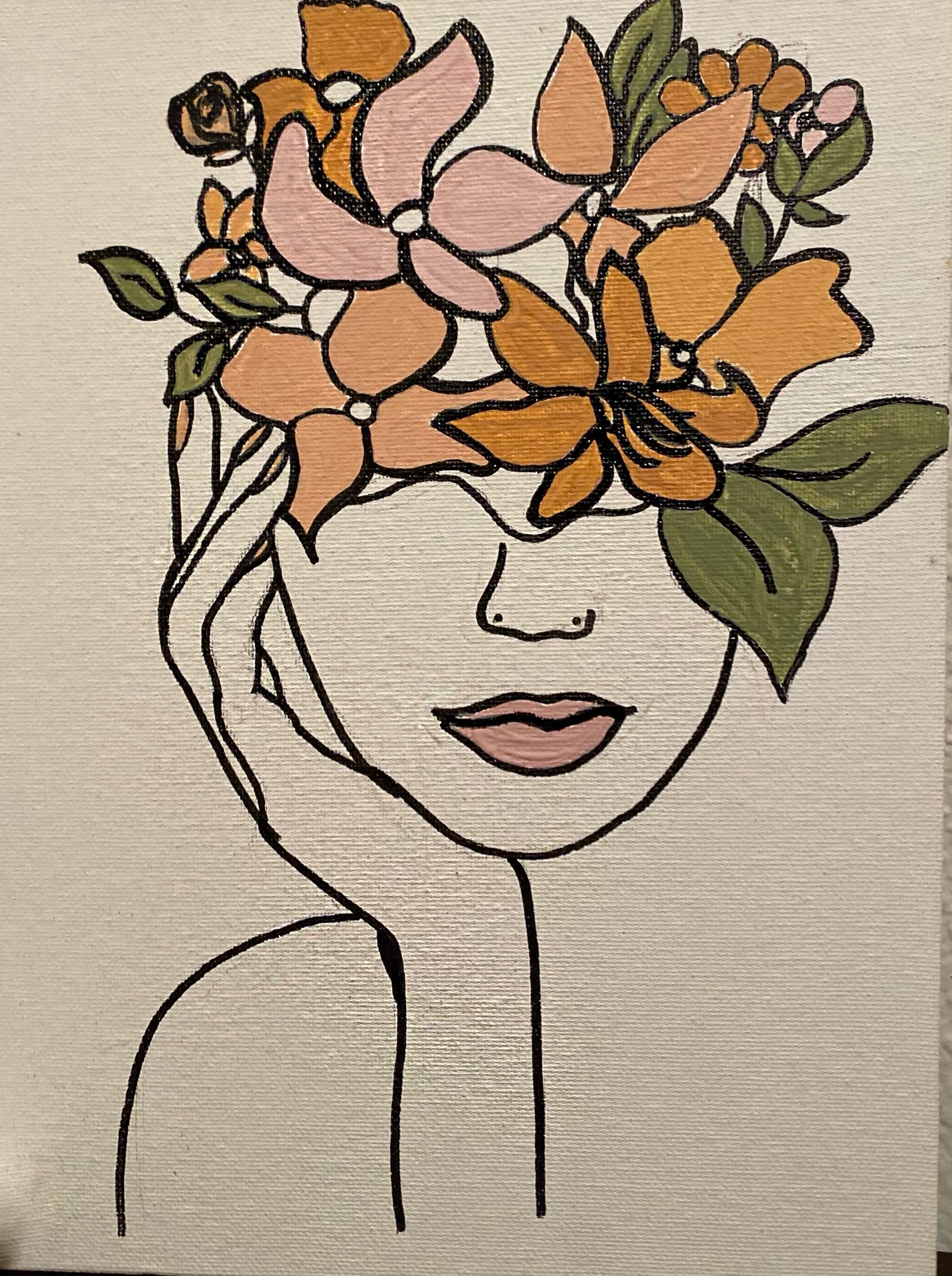 Flowerhead Painting Etsy