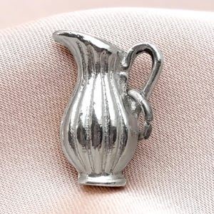 Vintage vattenkanna vinkanna silverberlock-hänge sterlingsilver nyckelring lyckoberlock stapelarmband presentidé henne honom vän