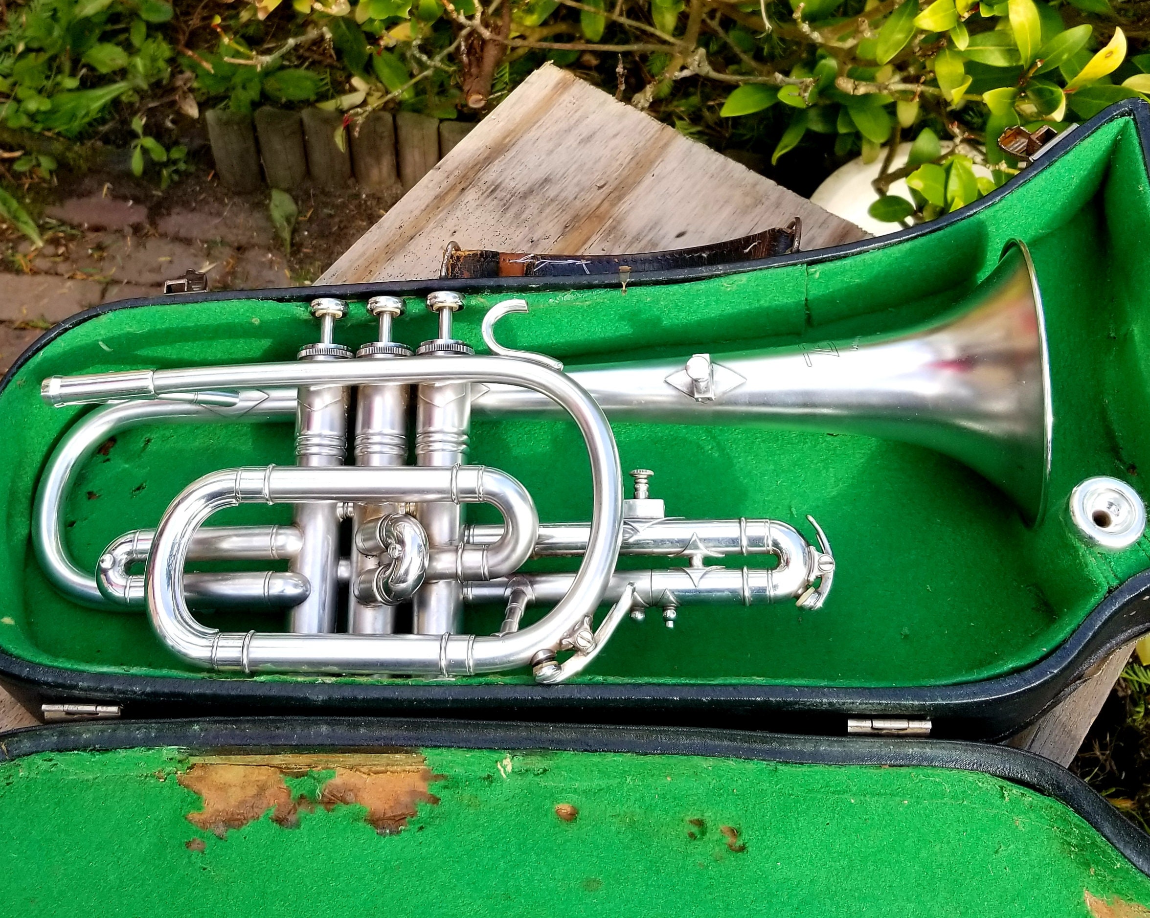 Besson Trumpet Long Neck Silvered 1950s Vintage Etsy