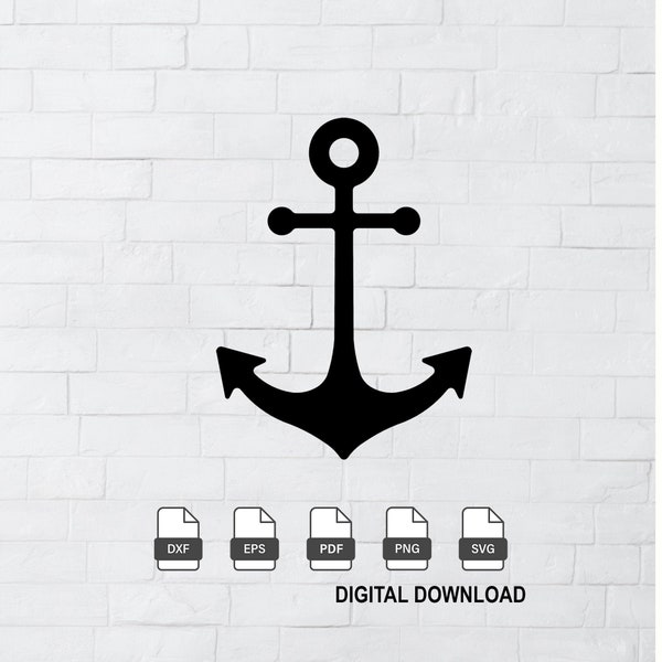 Anchor Silhouette | Cutting File | Laser Cutter | Cricut Machine | File for Vinyl Decals | DXF SVG EPS | Download