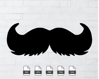 Mustache Silhouette | Movember Design | Cutting File | Laser Cutter | Cricut Machine | File for Vinyl Decals | DXF SVG EPS | Download