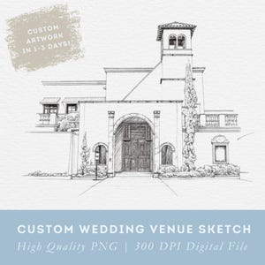 Custom Venue Sketch | Hand-Drawn Wedding Venue Sketch | Elegant Venue Illustration | Digital Venue Artwork | High-Quality PNG + JPEG Format