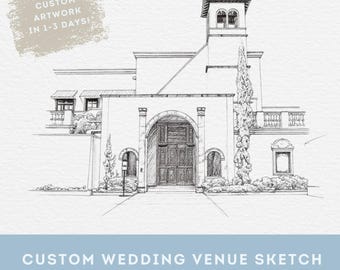 Custom Venue Sketch | Hand-Drawn Wedding Venue Sketch | Elegant Venue Illustration | Digital Venue Artwork | High-Quality PNG + JPEG Format