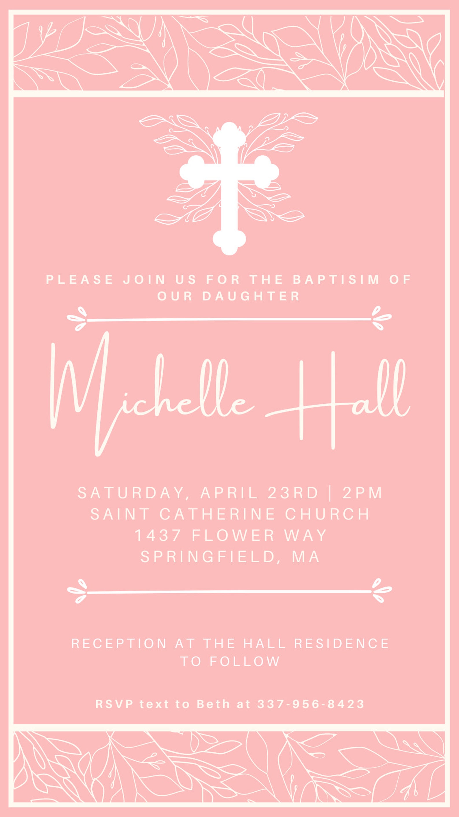 Baptism Invitation, Baptism Invitation Boy, Baptism Invitation Girl