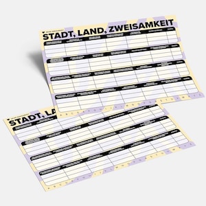 Stadt, Land, Zweisamkeit | Kleines Paarspiel | Kreatives Paarspiel | Spiel für Date Nights & Unterwegs Bild 2