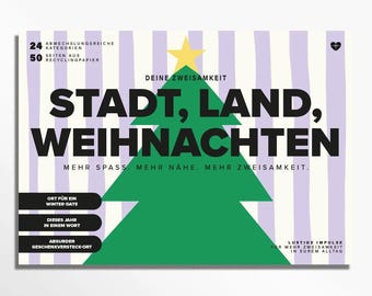 Stadt, Land, Weihnachten | Kleines Paarspiel | Weihnachtliches Paarspiel | Kreatives Paarspiel | Spiel für Date Nights im Winter & Unterwegs
