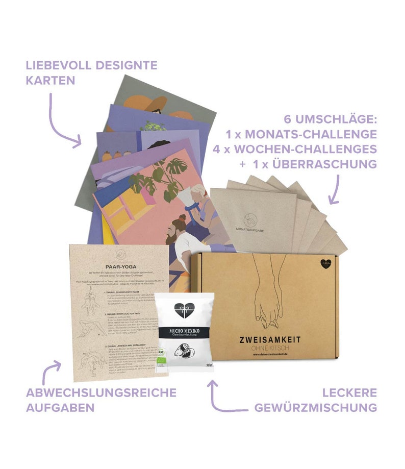 Zweisamkeits-Box Erlebnisbox Paargeschenk Geburtstagsgeschenk Geschenk für Frauen Geschenk für Männer Nachhaltig Bild 2