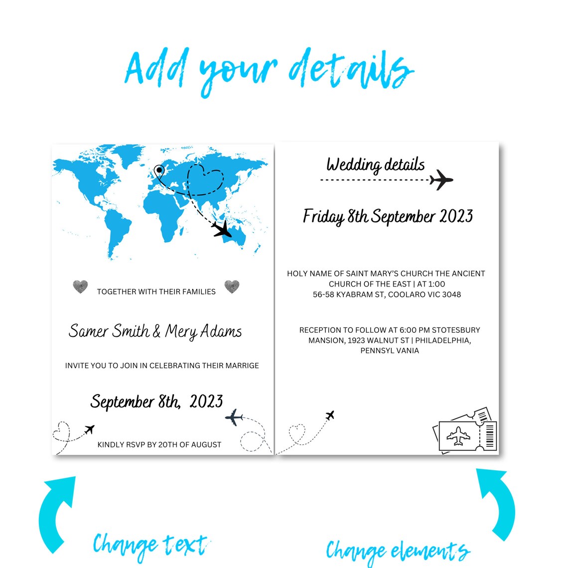 Destination Wedding Card Etsy