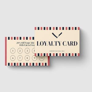 Barber Shop Loyalty Cards, Barber Canva Templates, Downloadable Templates, Loyalty Cards, Barber Shop Prints, Printable Loyalty Cards