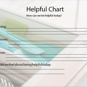 Helper Chart for Toddlers | Learning Chart, Day Planner for Parents and ...