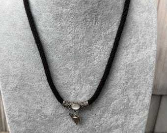 Handmade Alpaca Yarn Necklace, Kumihimo Braided Jewelry with Magnetic Clasp, Unique Charm & Color Options, Jewelry Gifts for Wife