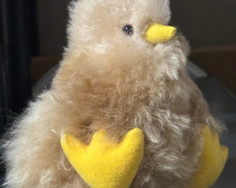 Baby Chick, Alpaca Fur Stuffed Animal, Plush Chicken, Adorable Plush Toys, Presents for Sister, Unique Holiday Gift, Great Gifts for Teens