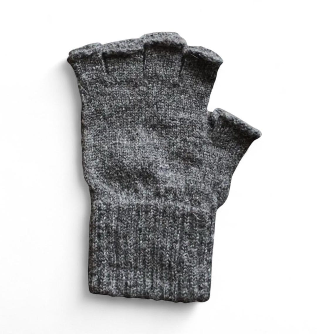 Alpaca Fleece Fingerless Gloves, USA Knit Wool, Texting Gloves - Etsy