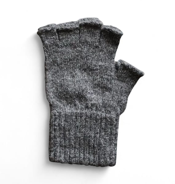 Alpaca Fleece Fingerless Gloves, USA Knit Wool, Texting Gloves - Etsy