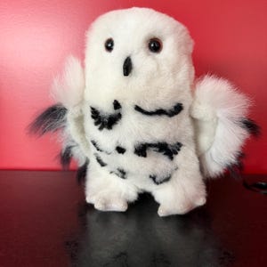 Baby Owl Plush, Alpaca Fur Snowy Owl, Winter Friends, Gifts for Bird Lovers, Handmade Stuffed Animals, Book Lover Toy, Unique Plushie