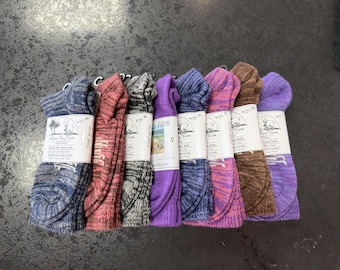 Lightweight Alpaca Wool Socks, Soft Crew Socks, Knit Colorful Socks, Unisex Size Small