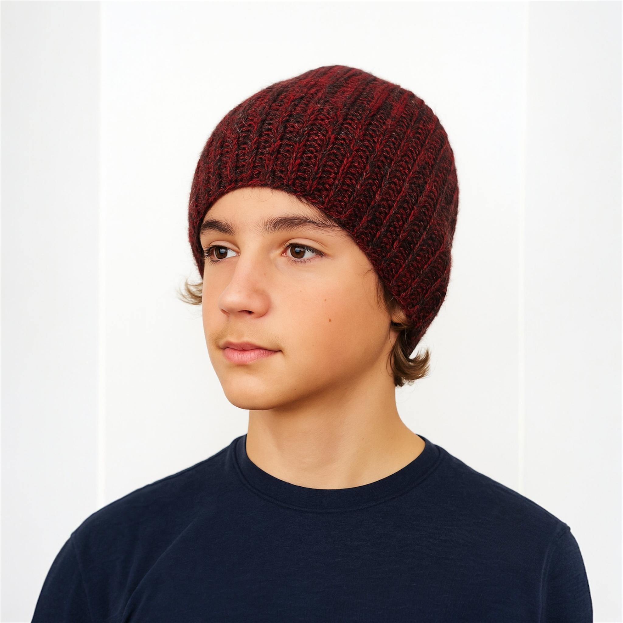 Handknit Alpaca Beanie, Red Winter Hat, Unlined Wool Cap - Etsy