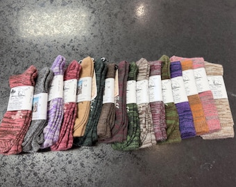 Lightweight Alpaca Wool Socks, Soft Crew Socks, Knit Colorful Socks, Unisex Size Medium