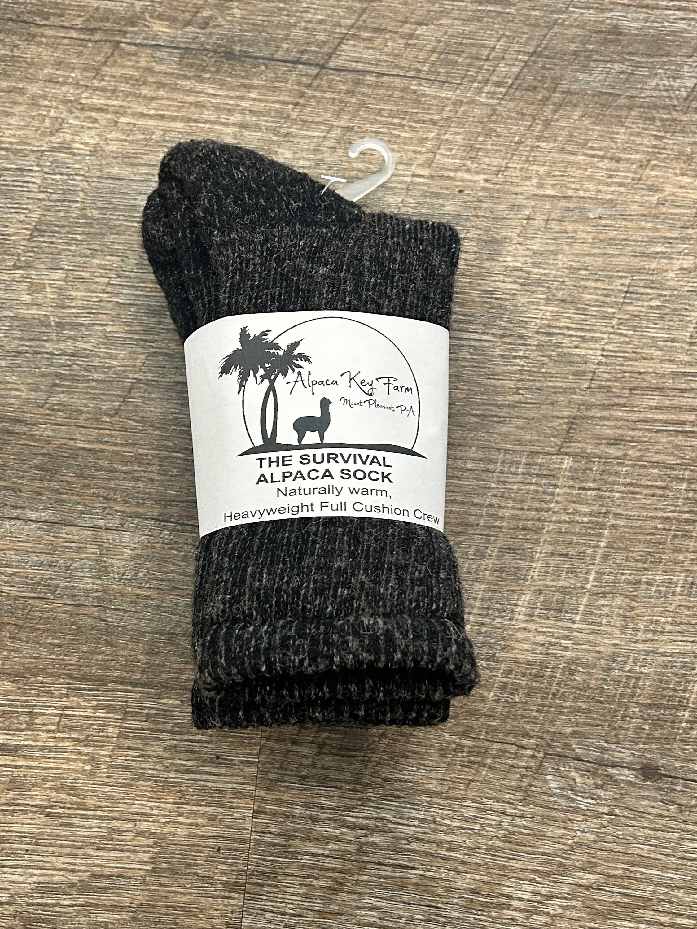 Alpaca Survival Socks, Thick Wool Socks for Men, Boot Socks Women