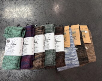 Lightweight Alpaca Wool Socks, Soft Short Socks, Just Above the Ankle, Unisex Size Large, Colorful Sport Knit Socks
