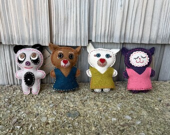 Hand-Stitched Felted Alpaca Wool Mini Plushies – 4-Inch Woodland Animal Companions Made in Peru