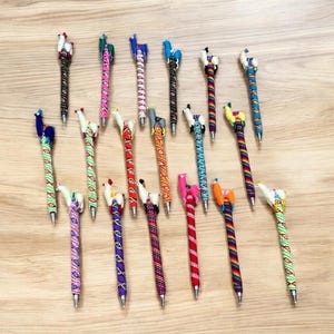 Alpaca Pens, Alpaca Key Farm, Llama Gifts, Alpaca Trinket, Gift under 10, Wrapped Pens, Handmade Ballpoint Pen, Animal Pens, Office Gifts