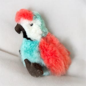 Colorful Parrot, Alpaca Wool Plush, Bird Stuffed Animals, Parrot Stuffed Animal Toy, Macaw Gifts, Valentines Gifts for my sons cute, for her