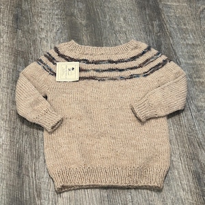 Hand Knitted Sweaters Kids, Alpaca Wool Sweater, Handmade Boy Clothes, Toddler Brown School Sweater, Birthday Gift for Child, Soft Cozy