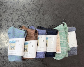 Lightweight Alpaca Wool Socks, Soft Short Socks, Just Above the Ankle, Unisex Size small, Colorful Sport Knit Socks