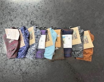 Lightweight Alpaca Wool Socks, Soft Short Socks, Just Above the Ankle, Unisex Size Medium, Colorful Sport Knit Socks